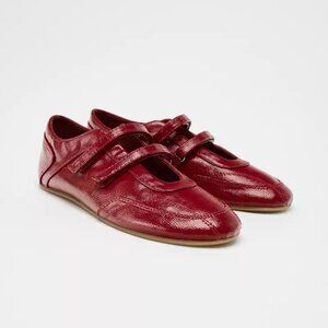 Red Patent Leather Double Strap Mary Janes